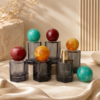 Heptagonal Glass Perfume Spray Bottle with Marble Sphere Cap
